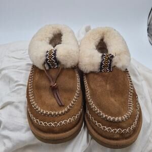 UGG Alpine slippers Suede Leather Chestnut slip-on clog women's size 8